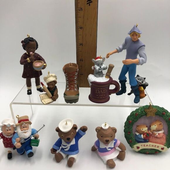 Vintage Lot of 8 Hallmark Keepsake Ornaments 1990s Christmas Tree Decorations - Picture 6 of 7